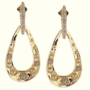 Alexis Bittar gold / crystal studded teardrop earrings